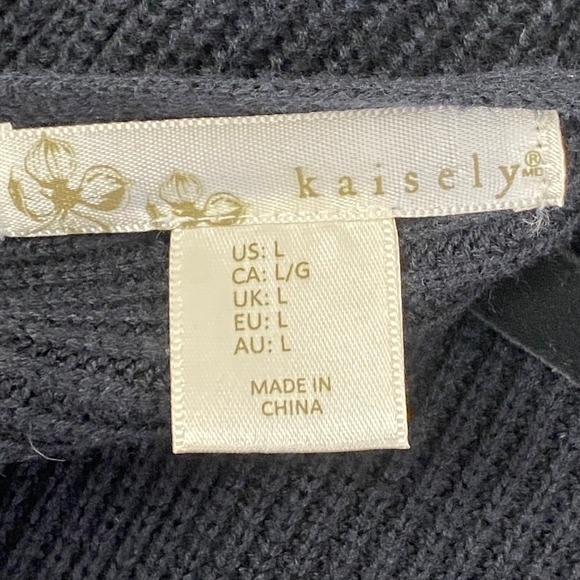 Kaisely Sweater Dress Black Ribbed Knit Back Cut Out Long Sleeve Large - Picture 4 of 9